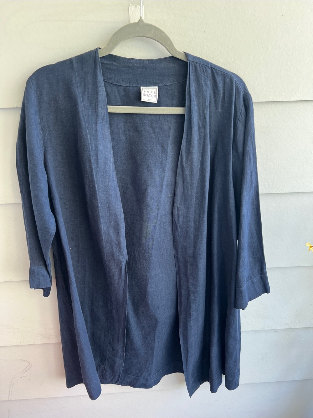 Pure Match Light Open Cardigan/Duster - Indigo Blue - 100% Linen